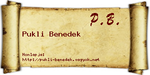 Pukli Benedek névjegykártya