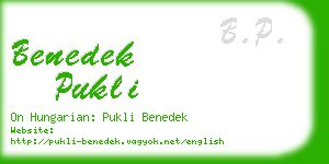 benedek pukli business card